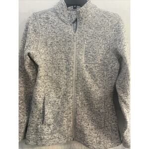 Calvin Klein Sweater Jacket Full Zipper Long Sleeve Grey Womens Size With Pocket